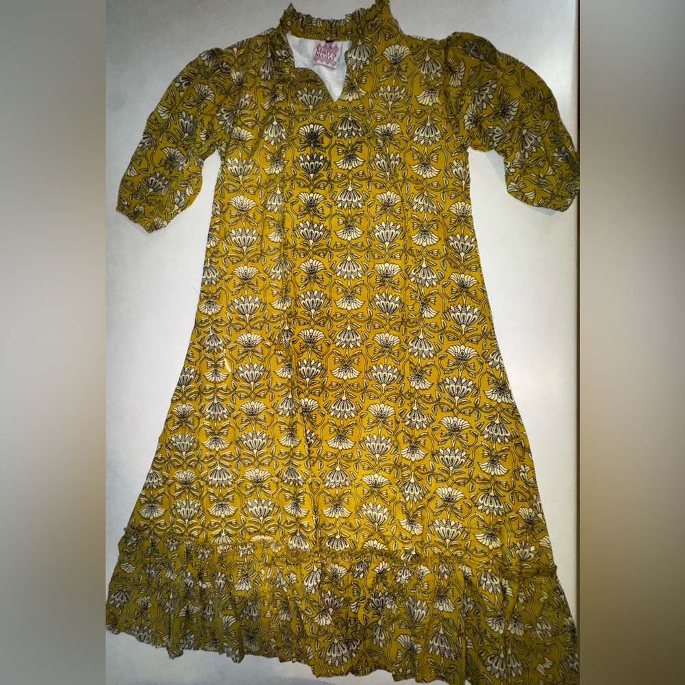 Mod’s Mahal Women’s Cotton Dress Small S Mustard Yellow